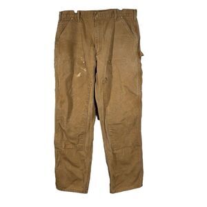 Carhartt Men’s Double Knee Carpenter Jeans Canvas Made In The USA 38x32
